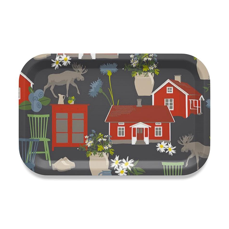 Bricka Strövtåg Älg Grå/Multi - Arvidssons Textil