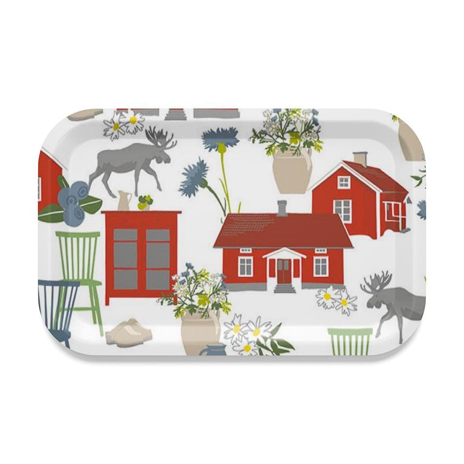 Bricka Strövtåg Älg Offwhite/Multi - Arvidssons Textil