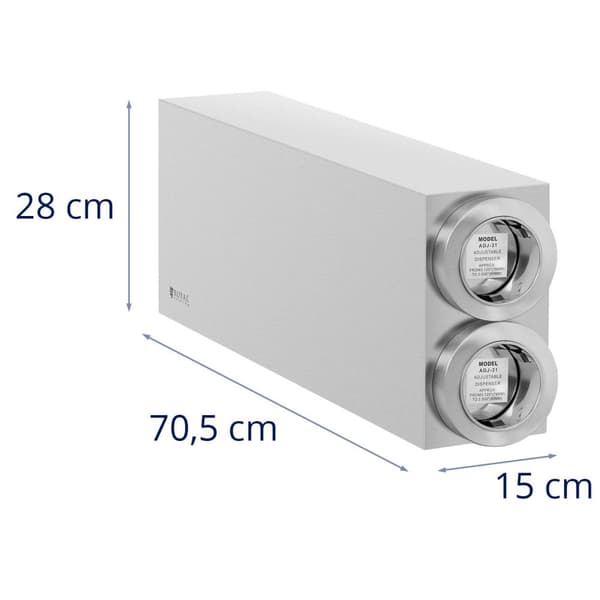 Royal Catering Muggdispenser - Dubbel - Rostfritt stål - För muggar med en diameter på upp till 89 cm - Royal Catering