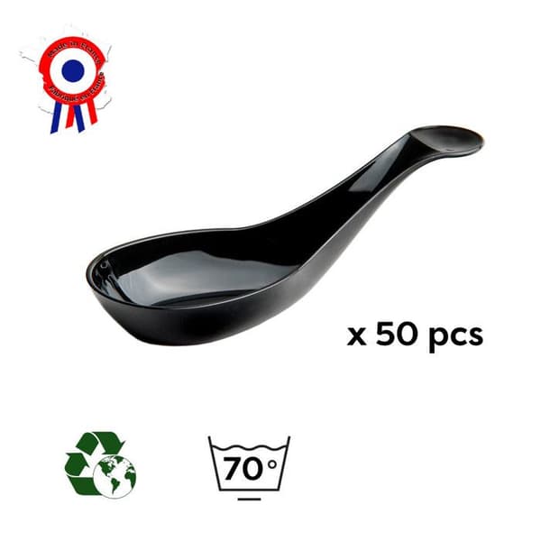 50 Indhye småskedar 1,7 cl av 102 x 38 x Ht. 32 mm återanvändbar, återvinningsbar 100 % fransk - svart - D-Work