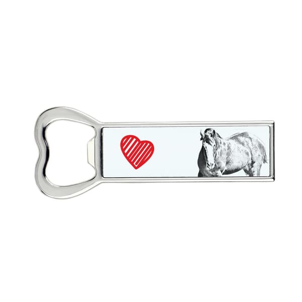Clydesdale - flasköppnare med häst, personlig kylöppnare, unik present till en man från Art-Dog