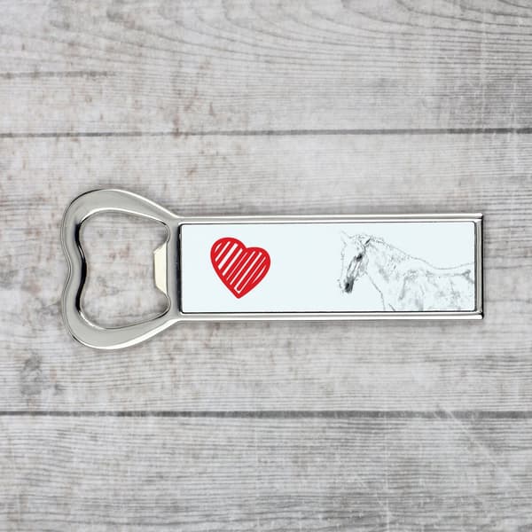 Lipizzaner - pullonavaaja hevosella, henkilökohtainen jääkaapinavaaja, ainutlaatuinen lahja miehelle Art-Dogilta