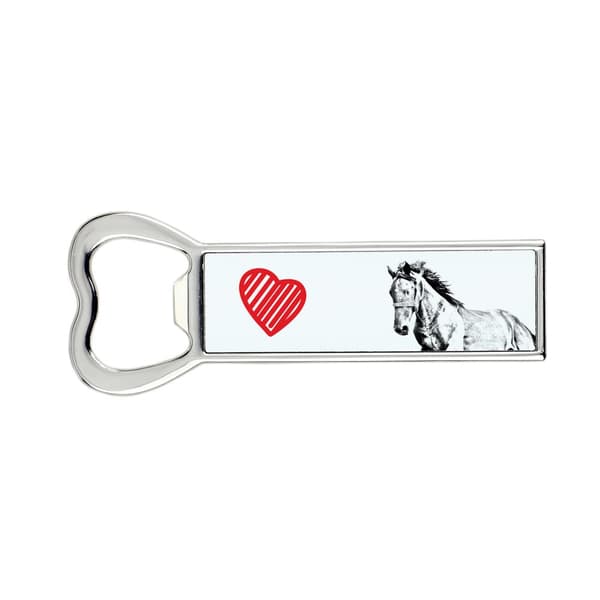 Mustang - pullonavaaja hevosella, persoonallinen jääkaapinavaaja, ainutlaatuinen lahja miehelle Art-Dogilta