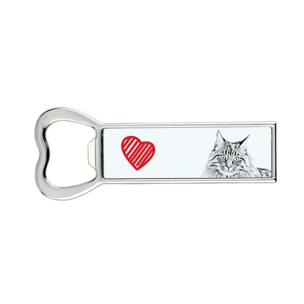 Maine Coon - pullonavaaja kissan kanssa, henkilökohtainen jääkaapinavaaja, ainutlaatuinen lahja miehelle Art-Dogilta