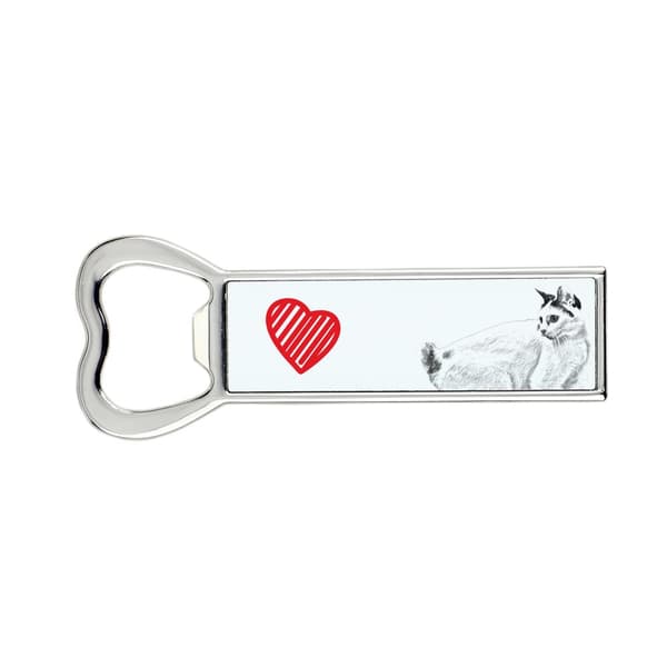 Japansk bobtail - flaskeåbner med en kat, personlig køleskabsåbner, unik gave til en mand fra Art-Dog