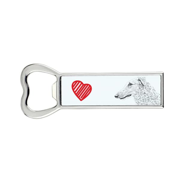 Russisk Borzoi, Borzoi, Barzoi - flaskeåbner med en hund, personlig køleskabsåbner, unik gave til en mand fra Art-Dog