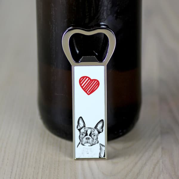 Boston Terrier, Boston Bull Terrier - flaskeåbner med en hund, personlig køleskabsåbner, unik gave til en mand fra Art-Dog