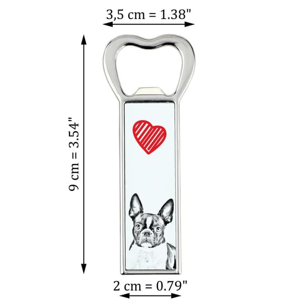 Boston Terrier, Boston Bull Terrier - flaskeåbner med en hund, personlig køleskabsåbner, unik gave til en mand fra Art-Dog