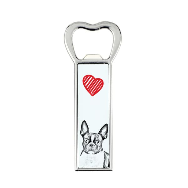 Boston Terrier, Boston Bull Terrier - flaskeåbner med en hund, personlig køleskabsåbner, unik gave til en mand fra Art-Dog