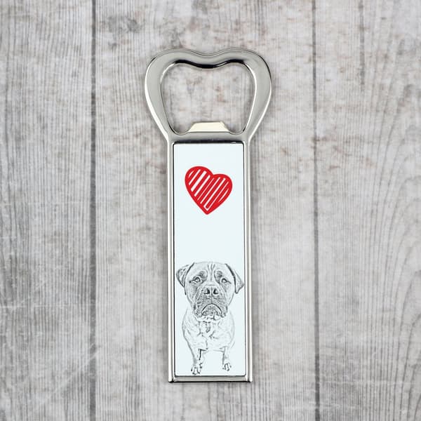 Bullmastiff, Bulmastiff - pullonavaaja koiran kanssa, henkilökohtainen jääkaapinavaaja, ainutlaatuinen lahja miehelle Art-Dogilta