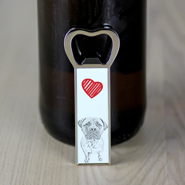 Bullmastiff, Bulmastiff - pullonavaaja koiran kanssa, henkilökohtainen jääkaapinavaaja, ainutlaatuinen lahja miehelle Art-Dogilta