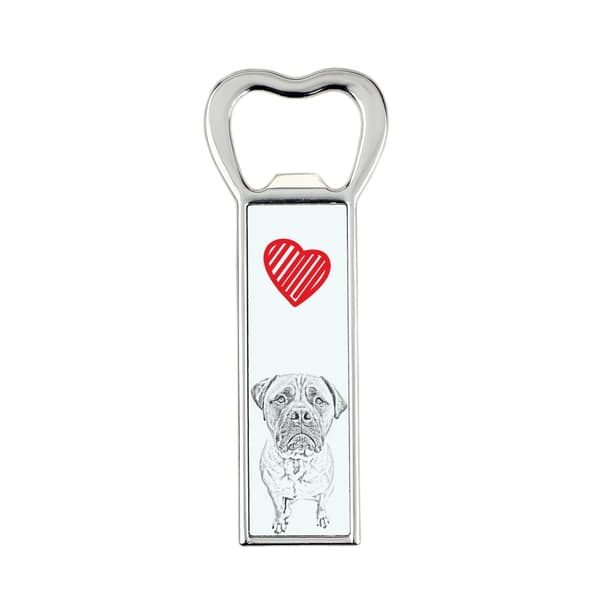 Bullmastiff, Bulmastiff - pullonavaaja koiran kanssa, henkilökohtainen jääkaapinavaaja, ainutlaatuinen lahja miehelle Art-Dogilta