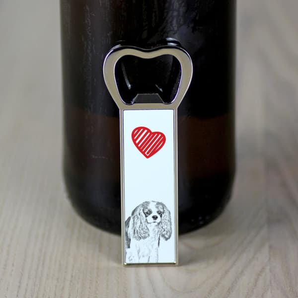 Cavalier King Charles Spaniel - flaskeåbner med en hund, personlig køleskabsåbner, unik gave til en mand fra Art-Dog