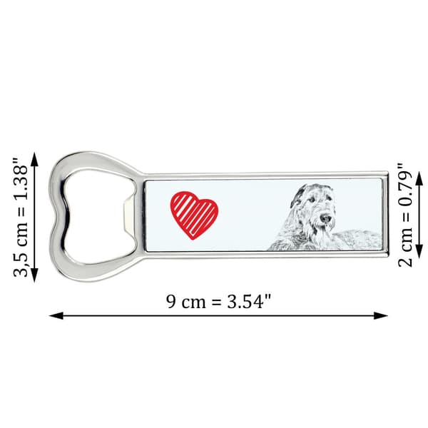 Irländsk varghund, irländsk varghund - flasköppnare med en hund, personlig kylöppnare, unik present till en man från Art-Dog
