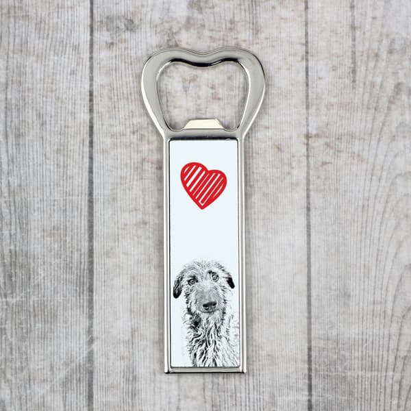 Scottish Greyhound, Deerhound - pullonavaaja koiran kanssa, henkilökohtainen jääkaapinavaaja, ainutlaatuinen lahja miehelle Art-Dogilta