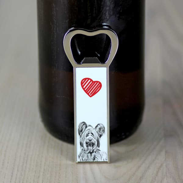Skye Terrier - pullonavaaja koiran kanssa, henkilökohtainen jääkaapinavaaja, ainutlaatuinen lahja miehelle Art-Dogilta