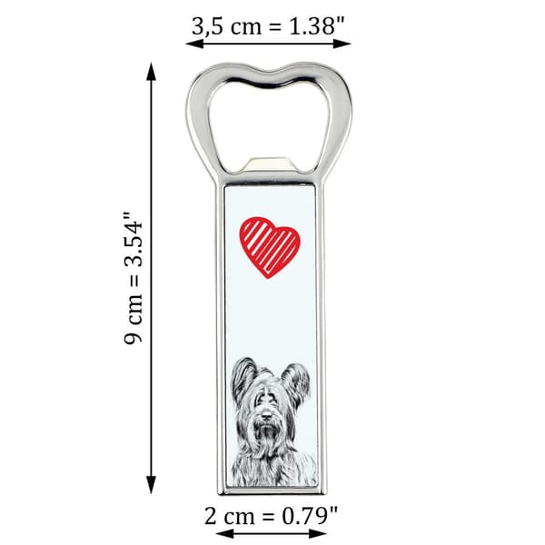 Skye Terrier - pullonavaaja koiran kanssa, henkilökohtainen jääkaapinavaaja, ainutlaatuinen lahja miehelle Art-Dogilta