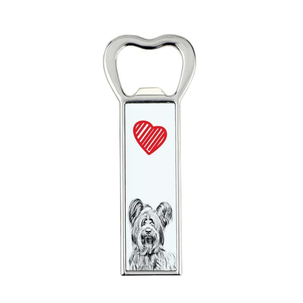 Skye Terrier - pullonavaaja koiran kanssa, henkilökohtainen jääkaapinavaaja, ainutlaatuinen lahja miehelle Art-Dogilta