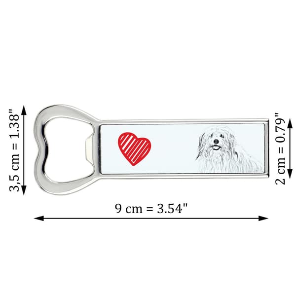 Coton de Tulear - pullonavaaja koiran kanssa, henkilökohtainen jääkaapinavaaja, Art-Dogin ainutlaatuinen lahja miehelle