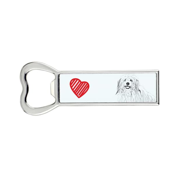 Coton de Tulear - pullonavaaja koiran kanssa, henkilökohtainen jääkaapinavaaja, Art-Dogin ainutlaatuinen lahja miehelle