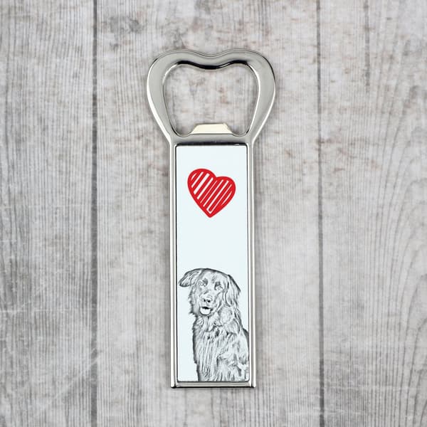 Hovawart - flasköppnare med en hund, personlig kylöppnare, unik present till en man från Art-Dog