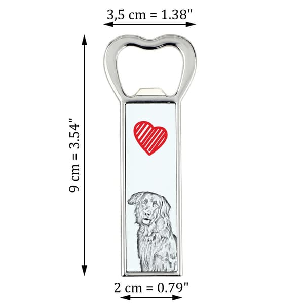 Hovawart - flasköppnare med en hund, personlig kylöppnare, unik present till en man från Art-Dog