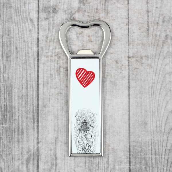 Komondor - pullonavaaja koiran kanssa, persoonallinen jääkaapinavaaja, ainutlaatuinen lahja miehelle Art-Dogilta