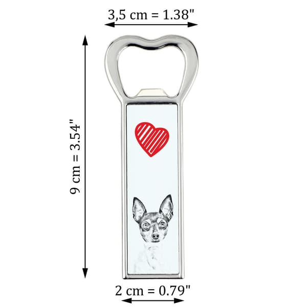 Amerikkalainen leluterrieri, Toy fox terrieri - pullonavaaja koiran kanssa, henkilökohtainen jääkaapinavaaja, Art-Dogin ainutlaatuinen lahja miehelle