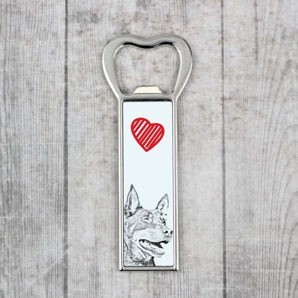 Australian shepherd kelpie - flasköppnare med en hund, personlig kylöppnare, unik present till en man från Art-Dog