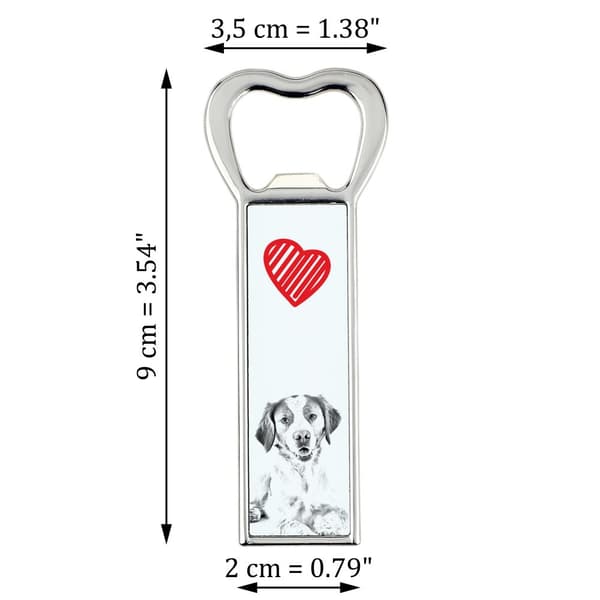 Brittany Spaniel, Epagneul Breton - pullonavaaja koiran kanssa, henkilökohtainen jääkaapinavaaja, ainutlaatuinen lahja miehelle Art-Dogilta