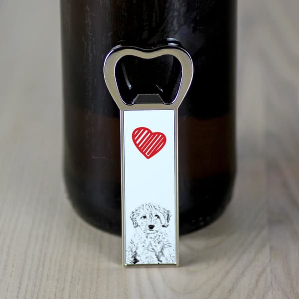 Cockapoo, Cockerpoo, Spoodle - flasköppnare med en hund, personlig kylöppnare, unik present till en man från Art-Dog