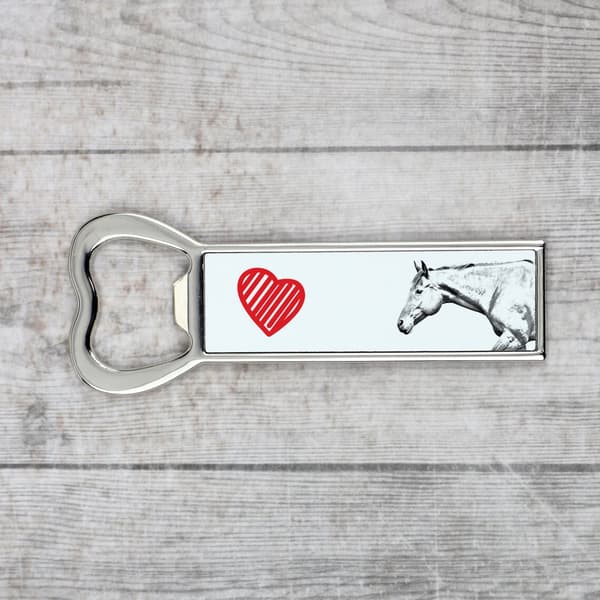 American Quarter Horse - pullonavaaja hevosella, henkilökohtainen jääkaapinavaaja, ainutlaatuinen lahja miehelle Art-Dogilta