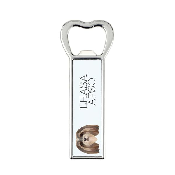 Lhasa Apso - pullonavaaja kuvalla ja kirjoituksella Art-Dog-oluelle