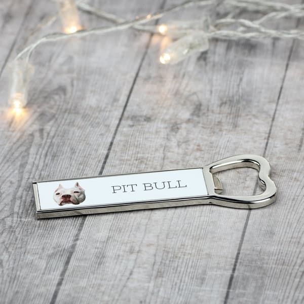Amerikkalainen pitbullterrieri, pitbull, amerikkalainen pitbullterrieri, pitbull, APBT - pullonavaaja valokuvalla ja kirjoituksella Art-Dog-oluelle