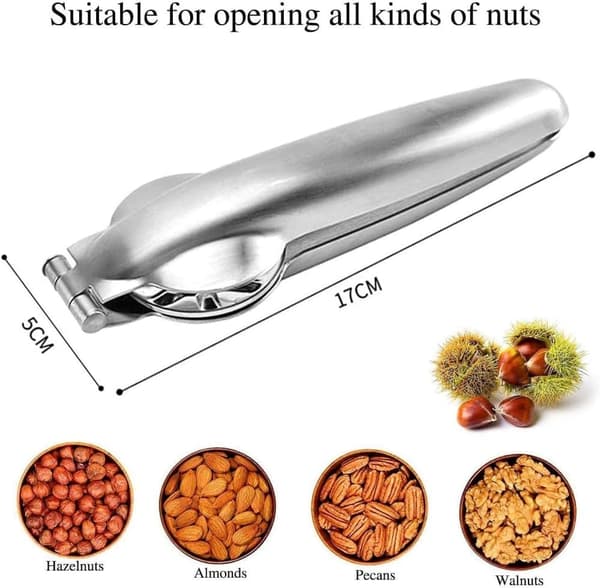Kastanjetång, nötknäpparmetall, kastanjetång, rostfritt stål, hasselnötsöppnare, kastanjskärare, valnötstångsöppnare