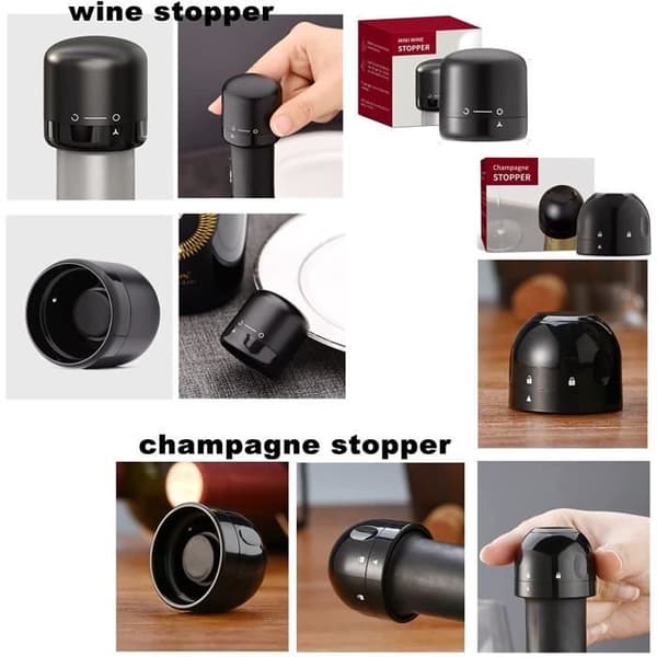 Vinflaska Champagnepropp 2 delar Återanvändbar silikon Vakuumförseglad propp för flaskmun d 886