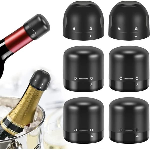 6 st vinflaskpropp Champagnepropp Återanvändbar vinförvaringspropp för vin- och champagneälskare (nr A33