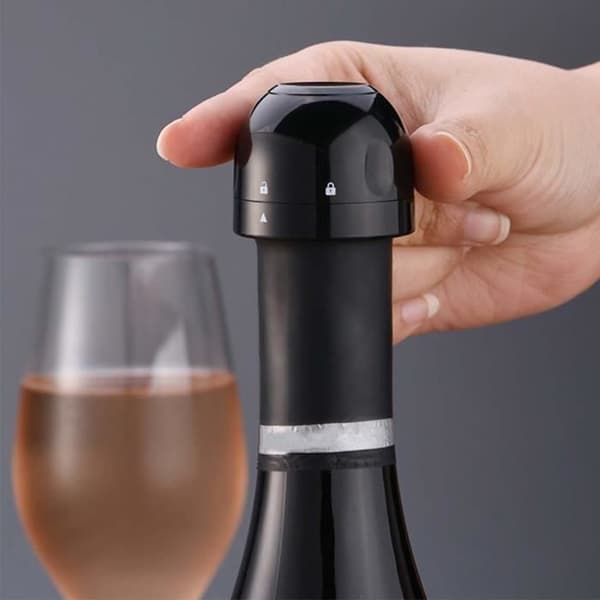 Flaskpropp - DC250 - Mini kork Champagne - Plast - Svart - 4x4x3.5 cm