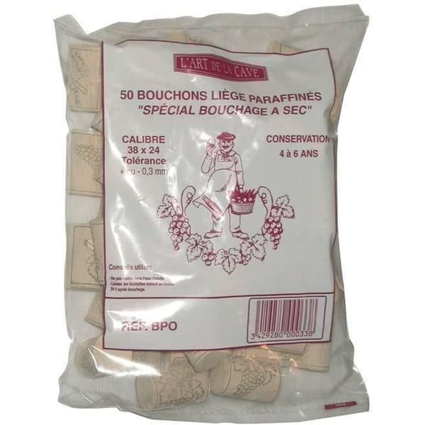 CORKS JOCONDI Cylindrisk korkpropp torrvaxad x50 - 38x24 mm