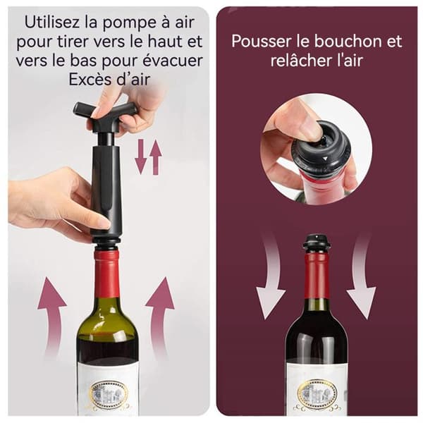 Manuell vinpumps TD® med 4 vinproppar vakuumpump för vin vakuumpump för vin för förvaring av rödvin