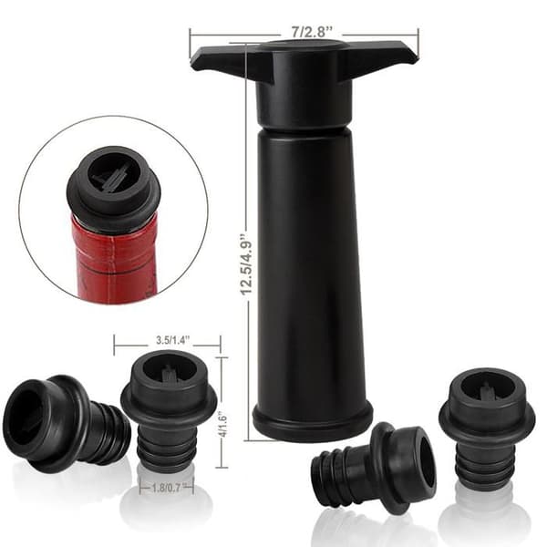 Manuell vinpumps TD® med 4 vinproppar vakuumpump för vin vakuumpump för vin för förvaring av rödvin