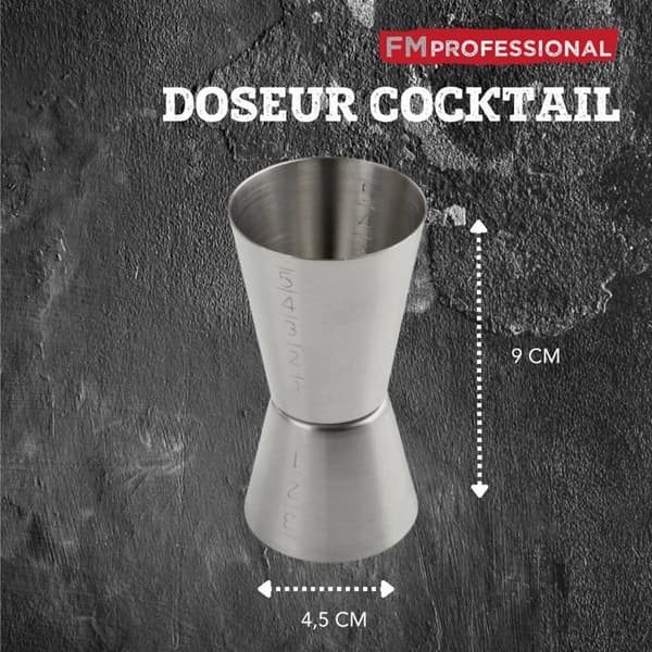 Doseur för alkohol till cocktail 5 cl och 3 cl i rostfritt stål FM Professional Drycker