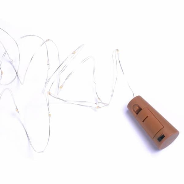 JANDEI - Set med 4 dekorativa flasklock med led girlander 2m varmvit 3000K