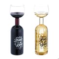 Miniatyrbild 1 av 6: Flaska med integrerat glas - 10047478-0 - Transparent - 750 ml - Glas - Mått 29,5 x 8,5 cm