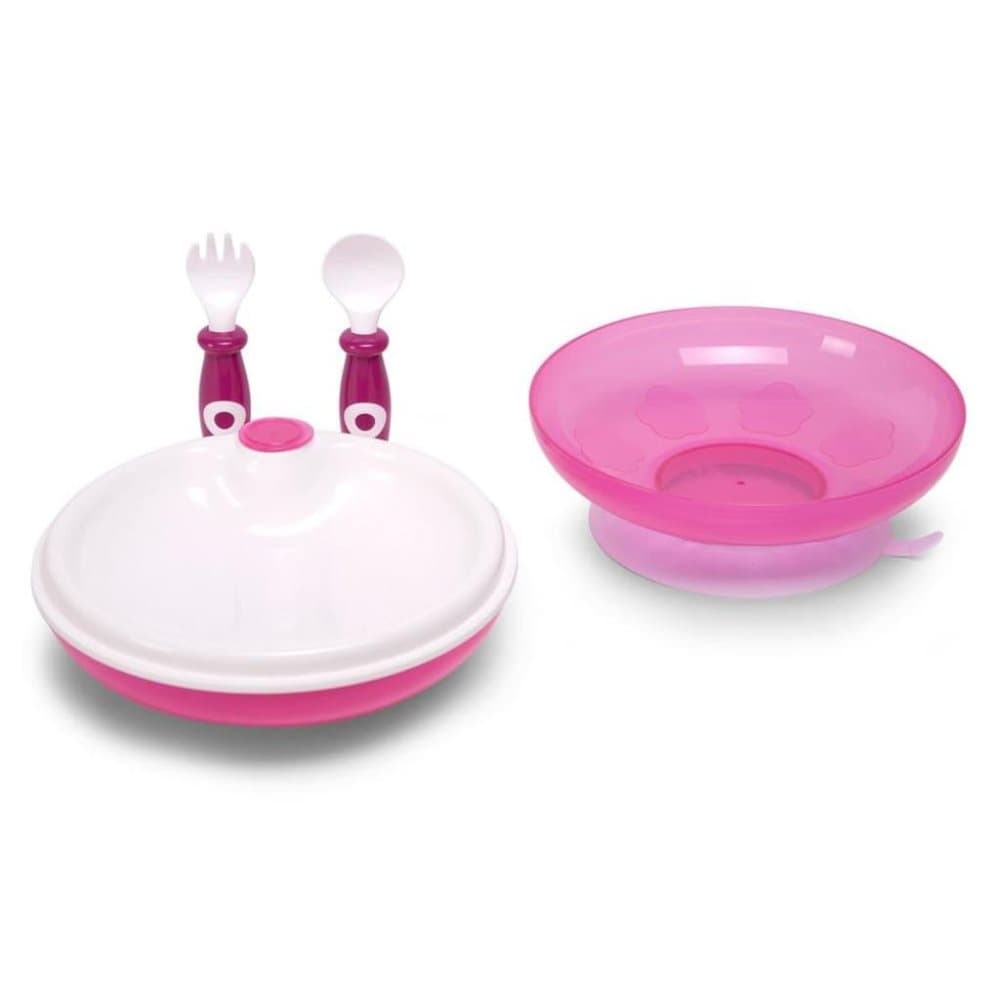 CHILDHOME Varmeplate med gaffel og skje fuksia