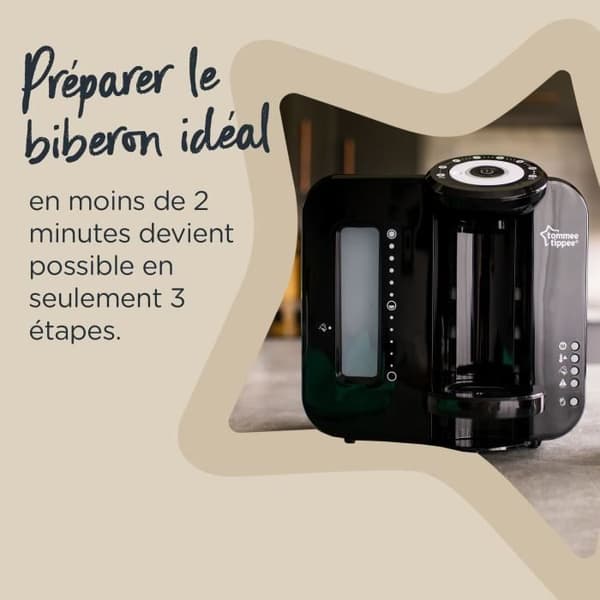 TOMMEE TIPPEE Perfect Prep - flaskvarmare - ny hot shot-funktion - svart
