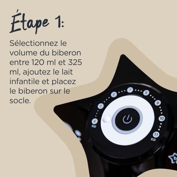 TOMMEE TIPPEE Perfect Prep - flaskvarmare - ny hot shot-funktion - svart