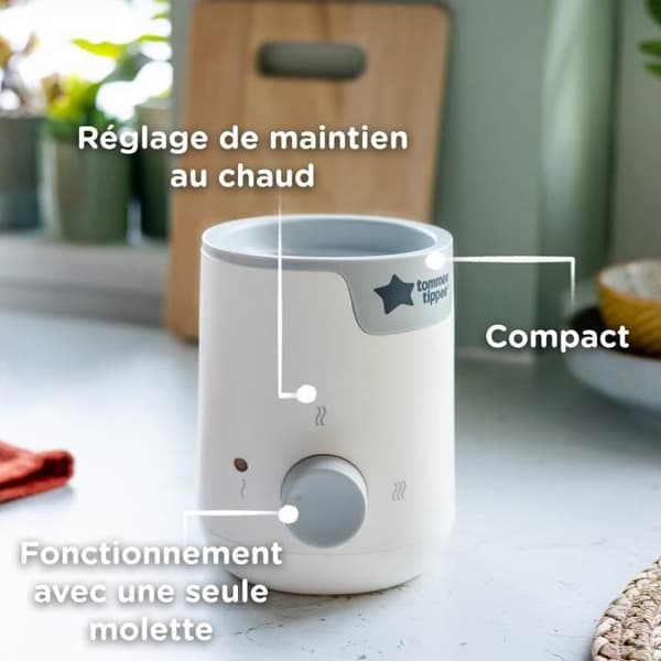 Tommee Tippee - Vit elektrisk babyflaskvärmare