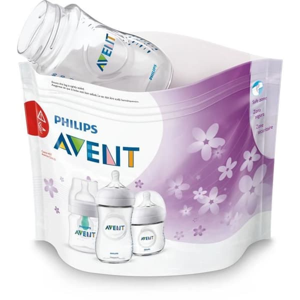 Mikrovågssteriliseringspåsar - PHILIPS AVENT - 5 påsar - Vita - Baby - Blandat