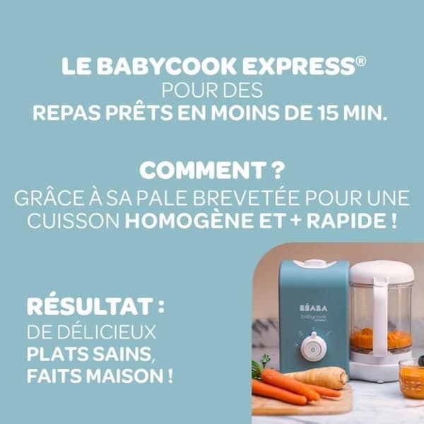 BEABA, Babycook express, babyrobot, 4 i 1 mixer-spis, Baltic blue